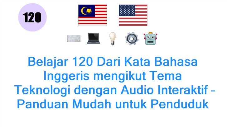 Belajar 120 Dari Kata Bahasa Inggeris mengikut Tema: Teknologi dengan Audio Interaktif – Panduan Mudah untuk Penduduk Malaysia!